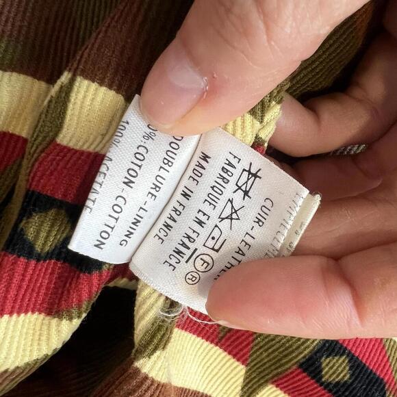 Vintage Chevignon Kids 4 Navajo Handmade Wool Blend Jacket Coat Hood Red France - Picture 10 of 15